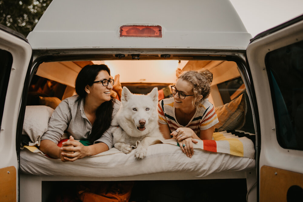 Michelle &amp; Alisha | Camper Van Adventure Couples Session | Biddeford, Maine